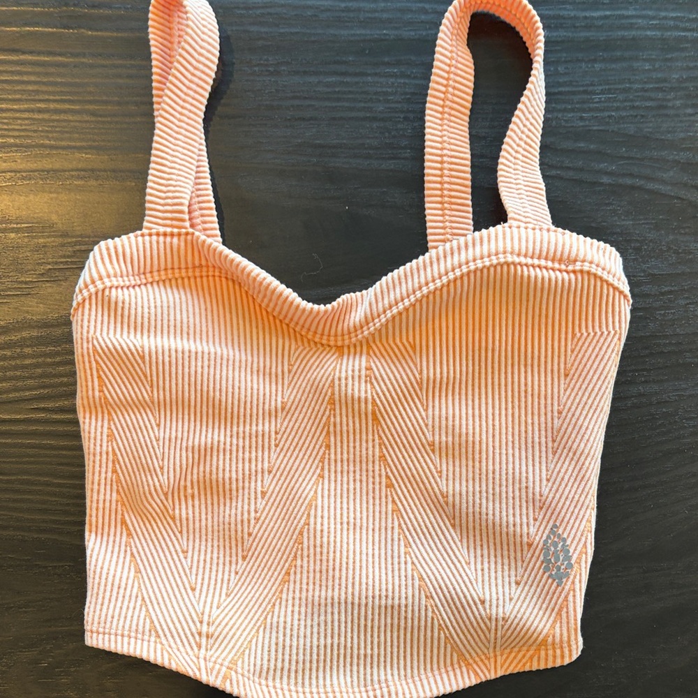 Peach Free People Movement xs/s Ribbed Crop Top